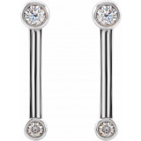 14K White 1/5 CTW Diamond Bezel-Set Bar Earrings - 87007600P photo 2