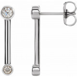14K White 1/5 CTW Diamond Bezel-Set Bar Earrings - 87007600P photo