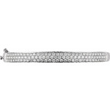 14K White 3 CTW Diamond Pave' Bangle 7 Bracelet - 65157960000P photo 2