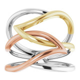 14K Tri-Color Criss-Cross Ring - 65240760000P photo 3