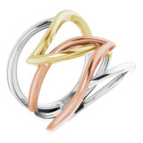 14K Tri-Color Criss-Cross Ring - 65240760000P photo
