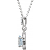 14K White Aquamarine & .07 CTW Diamond 18 Necklace - 8530770000P photo 2