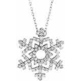 14K White 1/3 CTW Diamond Snowflake 16 Necklace - 6712884406P photo