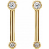 14K Yellow 1/5 CTW Diamond Bezel-Set Bar Earrings - 87007601P photo 2