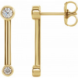 14K Yellow 1/5 CTW Diamond Bezel-Set Bar Earrings - 87007601P photo