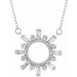 14K White 3/8 CTW Diamond Circle 16 Necklace - 86866610P photo