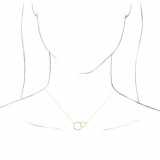 14K Yellow 20x14 mm Interlocking Circle 16-18 Necklace - 86742602P photo 3