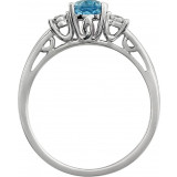 14K White Swiss Blue Topaz & .04 CTW Diamond Ring - 651544102P photo 2