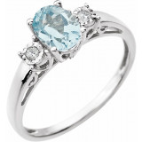 14K White Swiss Blue Topaz & .04 CTW Diamond Ring - 651544102P photo