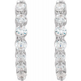 14K White 1/2 CTW Diamond 15.25 mm Hoop Earrings - 65214960005P photo 2