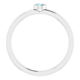 14K White 3 mm Round Aquamarine Ring - 718066191P photo 2