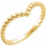 14K Yellow Beaded V Ring - 51730102P photo