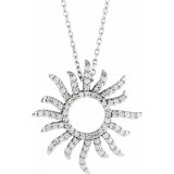 14K White 3/8 CTW Diamond Beaming Sun 16 Necklace - 6712084400P photo