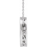 14K White 17 mm Scroll Disc 16-18 Necklace - 86634605P photo 2
