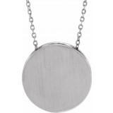 14K White 17 mm Scroll Disc 16-18 Necklace - 86634605P photo