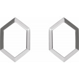 14K White Geometric Drop Earrings - 87020600P photo 2