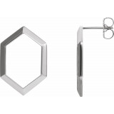 14K White Geometric Drop Earrings - 87020600P photo