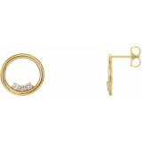 14K Yellow 1/6 CTW Diamond Circle Earrings - 86818601P photo
