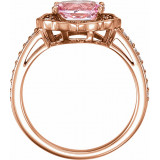 14K Rose Baby Pink Topaz & 1/3 CTW Diamond Ring - 71873602P photo 2