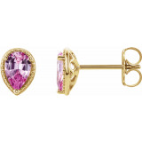 14K Yellow Pink Sapphire Earrings - 86796601P photo