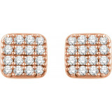 14K Rose 1/5 CTW Diamond Square Cluster Earrings - 65183460002P photo 2
