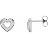 14K White 8.5x8 mm Heart Earrings - 860981002P photo 3