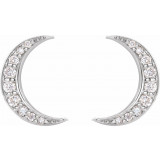 14K White 1/10 CTW Diamond Crescent Moon Earrings - 86941600P photo 2