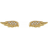 14K Yellow .03 CTW Diamond Angel Wing Earrings - 86909601P photo 2