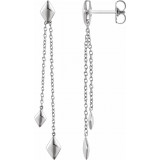 14K White Chain Earrings - 65233960000P photo