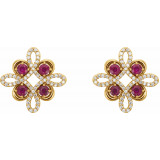 14K Yellow Ruby & 1/4 CTW Diamond Earrings - 86367601P photo 2