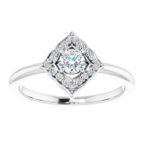 14K White 1/3 CTW Diamond Halo-Style Clover Ring - 12303260004P photo 3