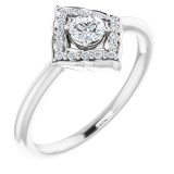 14K White 1/3 CTW Diamond Halo-Style Clover Ring - 12303260004P photo