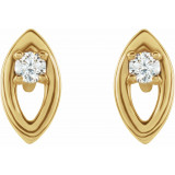 14K Yellow .05 CTW Diamond Solitaire Earrings - 86754601P photo 2