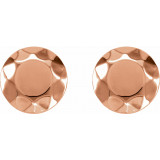 14K Rose Faceted Design Circle Earrings - 862396007P photo 2