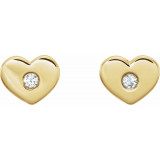 14K Yellow .06 CTW Diamond Heart Earrings - 86336601P photo 2