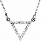 14K White 1/10 CTW Diamond Triangle 16 Necklace - 85864101P photo