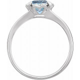 14K White Sky Blue Topaz & .05 CTW Diamond Ring - 65195260012P photo 2