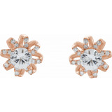 14K Rose Sapphire & 1/6 CTW Diamond Halo-Style Earrings - 87092652P photo 2