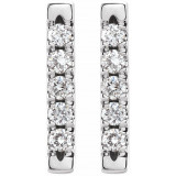 Platinum 1/8 CTW Diamond French-Set Bar Earrings - 87066603P photo 2