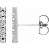 Platinum 1/8 CTW Diamond French-Set Bar Earrings - 87066603P photo