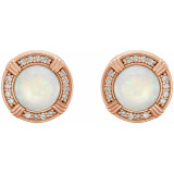 14K Rose Opal & 1/8 CTW Diamond Earrings - 862846002P photo 2