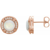 14K Rose Opal & 1/8 CTW Diamond Earrings - 862846002P photo