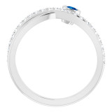 14K White Blue Sapphire & 1/5 CTW Diamond Ring - 72072613P photo 2