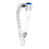 14K White Blue Sapphire & 1/5 CTW Diamond Ring - 72072613P photo 4