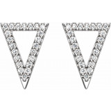 14K White 1/4 CTW Diamond Triangle Earrings - 86375600P photo 2