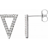 14K White 1/4 CTW Diamond Triangle Earrings - 86375600P photo