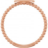 14K Rose Oval Engravable Beaded Ring - 514031003P photo 2
