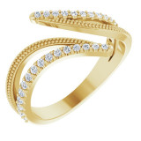 14K Yellow 1/4 CTW Diamond Bypass Ring - 123969601P photo