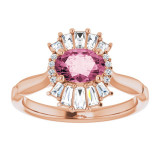 14K Rose Pink Tourmaline & 1/4 CTW Diamond Ring - 720846050P photo 3
