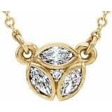 14K Yellow 3-Stone Marquise Diamond 16-18 Necklace - 86444601P photo